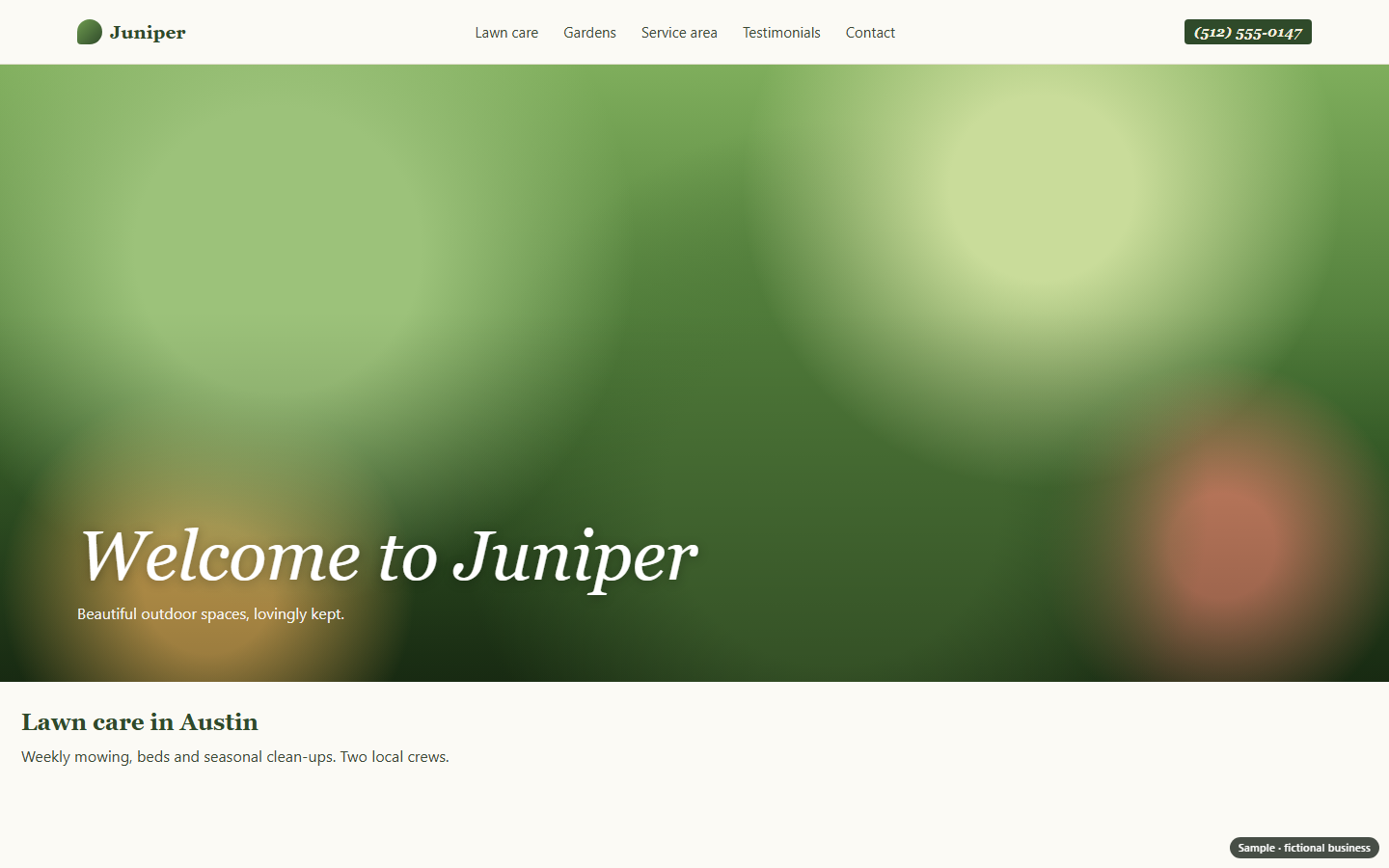 Homepage on a computer